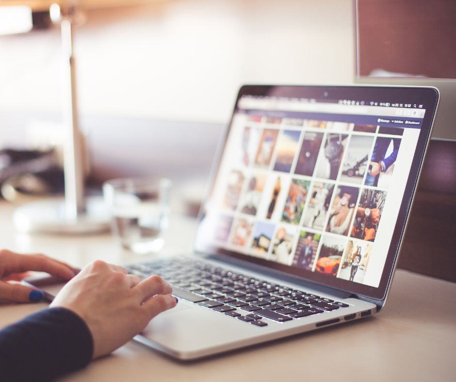 Person using laptop for online business and productivity